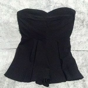 Black Strapless Romper